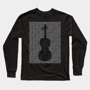 Violin with Violin Word on Different Languages Long Sleeve T-Shirt